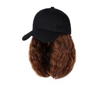 Wig Cap Berretto da baseball Parrucca corta sintetico riccio for capelli nera naturale Parrucche naturalmente sintetiche regolabili(8)