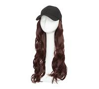 Wig Cap Berretto da baseball sintetico con capelli lunghi ondulati cappello parrucca estensioni dei parrucchino naturale for le donne(6)