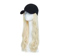 Wig Cap Berretto da baseball sintetico con capelli lunghi ondulati cappello parrucca estensioni dei parrucchino naturale for le donne(2)