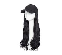 Wig Cap Berretto da baseball sintetico con capelli lunghi ondulati cappello parrucca estensioni dei parrucchino naturale for le donne(5)