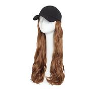 Wig Cap Berretto da baseball sintetico con capelli lunghi ondulati cappello parrucca estensioni dei parrucchino naturale for le donne(4)