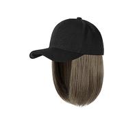 Wig Cap Berretto da baseball sintetico Parrucca corta Parrucche cappello nero con capelli Bob regolabile(6)