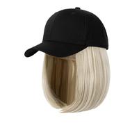 Wig Cap Cap Parrucca sintetica Estensioni dei capelli Parrucche for for donna Berretto da baseball Hip Hop regolabile in fibra ad alta temperatura Bob corto dritto(5)