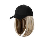Wig Cap Cap Parrucca sintetica Estensioni dei capelli Parrucche for for donna Berretto da baseball Hip Hop regolabile in fibra ad alta temperatura Bob corto dritto(5)