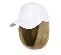 Wig Cap Cap Parrucca sintetica Estensioni dei capelli Parrucche for for donna Berretto da baseball Hip Hop regolabile in fibra ad alta temperatura Bob corto dritto(13)