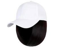 Wig Cap Cap Parrucca sintetica Estensioni dei capelli Parrucche for for donna Berretto da baseball Hip Hop regolabile in fibra ad alta temperatura Bob corto dritto(12)