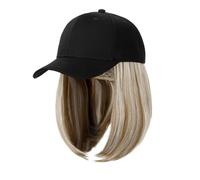 Wig Cap Cap Parrucca sintetica Estensioni dei capelli Parrucche for for donna Berretto da baseball Hip Hop regolabile in fibra ad alta temperatura Bob corto dritto(7)