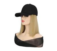 Wig Cap Cappelli a secchiello da donna neri/marroni con parrucca for capelli lisci berretto baseball sintetico parrucche for regolabili for ragazza(3)