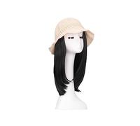 Wig Cap Cappello da donna Cappelli sole estivi pescatore bianco con parrucchino Parrucca for Cappellino a forma di onda for capelli finti Ragazze(C)
