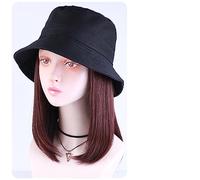 Wig Cap Cappello da pescatore sintetico con berretto for capelli moda corto dritto boschetto autunno cappello autunnale parrucche for le donne clip sulle estensioni dei(2)