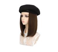 Wig Cap Cappello for parrucca for alla moda da donna Berretto for capelli lisci di media lunghezza con for regolabile(C)