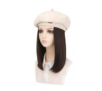 Wig Cap Cappello for parrucca for alla moda da donna Berretto for capelli lisci di media lunghezza con for regolabile(A)