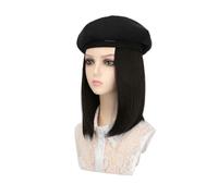 Wig Cap Cappello for parrucca for alla moda da donna Berretto for capelli lisci di media lunghezza con for regolabile(B)