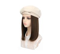 Wig Cap Cappello for parrucca for alla moda da donna Berretto for capelli lisci di media lunghezza con for regolabile(B)