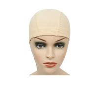 Wig cap Cuffia a cupola in rete for rendere più facili le parrucche, da cucire sui capelli, elastica, in nylon traspirante(Beige Mesh cap L)
