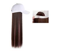 Wig Cap Parrucca a cappello lungo e dritto Evidenzia parrucche for capelli Natural Connect Berretto da baseball sintetico for for regolabile for le donne(10)
