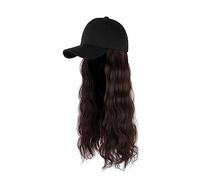 Wig Cap Parrucca da berretto baseball lunga dritta con cappello Parrucche sintetiche for capelli Collega parrucche a regolabili(16)