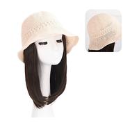 Wig Cap Parrucche for capelli resistenti al calore a onde lunghe sintetiche naturali ricci con berretto for cappello Parrucca for naturalmente collegata for le donne(10)