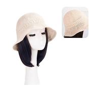Wig Cap Parrucche for capelli resistenti al calore a onde lunghe sintetiche naturali ricci con berretto for cappello Parrucca for naturalmente collegata for le donne(8)