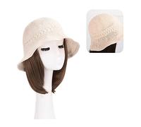 Wig Cap Parrucche for capelli resistenti al calore a onde lunghe sintetiche naturali ricci con berretto for cappello Parrucca for naturalmente collegata for le donne(6)
