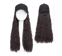 Wig Cap Parrucche sintetiche for capelli ondulati naturali Berretto Parrucca da baseball dritta Bob riccia Cappello regolabile con(22)