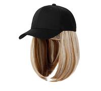 Wig Cap Parrucche sintetiche regolabili con cappello nero Parrucca corta berretto da baseball dritto Connessione senza cuciture Estensioni dei capelli for le donne(4)