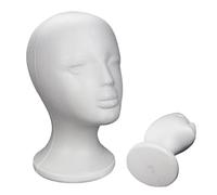Wig Display Foam Mannequin Head - Manikin Model for Hair Styling, Headphones, Salon and Art Props | Perfect Ideal Suitable for Hairdressing Crafts Halloween Beauty Salons Practice Displays, 20.49 inch