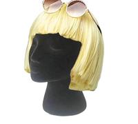 Wig Display Head, Cosmetology Training Mannequin, Black Large Professional Mannequin Head with Adjustable Stand Holder, Synthetic Fiber Wig Model, Display Styling Design Concept, Salon Use