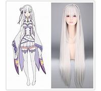 Wig for 100 cm/39 "Re: Vita in un Mondo Diverso da Zero Emilia Cosplay Parrucca Capelli Halloween Cosplay Giochi di Ruolo Parrucca di Capelli Costumi