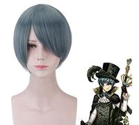 Wig for 2019 Anime Black Butler Grell Sutcliff cosplay Parrucca rosso lungo rettilineo Capelli sintetici festa di Halloween Kuroshitsuji Cosplay Parrucche Taglia unica Parrucca Kuroshitsuji 121
