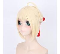 Wig for 3 colori Fate/Stay Night Fate Grand Order Saber Parrucca corta Costumi Cosplay Capelli sintetici Festa di Halloween + Protezione per parrucca gratuita 02