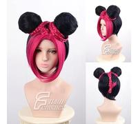 Wig for 4 colori Le bizzarre avventure di JoJo Vento d'oro Jolyne Cujoh Parrucca Cosplay Panini Trecce Capelli sintetici Festa Halloween + Protezione per parrucca gratuita Rosa