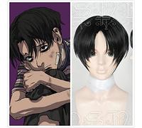 Wig for Anime Killing Stalking Yoonbum Yoon Bum Nero Corto Resistente Al Calore Capelli Sintetici Costume Cosplay Festa di Halloween + Protezione Della Parrucca Gratuita