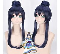 Wig for Anime Love Live Tsushima Yoshiko Cosplay Parrucca Capelli Sintetici per la Festa di Halloween LoveLive Tsushima Yoshiko Parrucche con un panino Taglia Unica Tsushima Yoshiko 420
