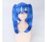 Wig for Anime MekakuCity Attori costume cosplay parrucca blu con doppie code di cavallo Kagerou Project Enomoto Takane Ene Parrucche Cosplay + cappuccio parrucca Takane Ene Takane Ene parrucca 303