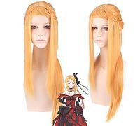 Wig for Anime Re: Life In A Different World From Zero Priscilla Barielle Parrucca sintetica per cosplay lunga bionda dorata + cuffia per parrucca gratuita