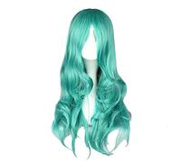 Wig for Anime Sailor Moon Nettuno Kaiou Michiru Verde Onda Lunga Parrucca Riccia Costume Cosplay Resistente Al Calore Capelli Sintetici Parrucche Delle Donne