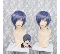 Wig for Anime Sarazanmai Toi Kuji Parrucche per capelli sintetici corti blu misti viola chiaro + cappuccio per parrucca come l'immagine
