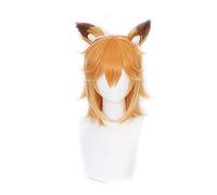Wig for anime Sewayaki Kitsune No Senko-San Senko Wigs Cosplay Costume Halloween Party Lolita Gradient Short Hair Wig with Ears + Wig C Wig And Ears