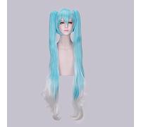 Wig for Anime Vocaloid Hatsune Miku Parrucca sintetica Coda di cavallo Black Rock Shooter Senbon Zakura Parrucca Cosplay Capelli lunghi Parrucche argento + protezione della parrucca Taglia unica PL-8
