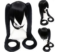 Wig for Anime Vocaloid Hatsune Miku Parrucca sintetica Costume Gioco Parrucche Cosplay miku Parrucche lunghe ondulate blu per capelli + protezione della parrucca One Size 2 parrucca miku
