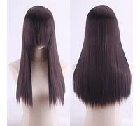 Wig for Anime Wigs Cosplay Christmas Cosplay Anime Wig High Temperature Silk Rose Net Colorful 60Cm Thickening Long Straight Hair Color:Zf60-11 Thickening