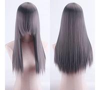 Wig for Anime Wigs Cosplay Christmas Cosplay Anime Wig High Temperature Silk Rose Net Colorful 60Cm Thickening Long Straight Hair Color:Zf60-9 Thickening