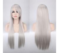 Wig for Anime Wigs Cosplay Christmas Cosplay Wig Color Anime Wig Long Hair Style Headgear 80Cm Straight Hair Color: 80Cm Silver Gray K026-21