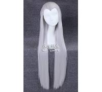 Wig for Anime Wigs Cosplay Christmas Wig Sansei Iii Shili Peach Blossom Night Flower Wig 100Cm Black Beauty Tip Costume Wig Color:Pl-315{Silver Gray}100Cm Thick Style