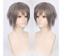 Wig for Carnival Nightlife CluI Party Dress Up Wig Cos Wig Juvenile Anti-Curled Short Hair Color Universal Men'S Wig Cosplay Anime Wig Color:Pl-002-3#Grey