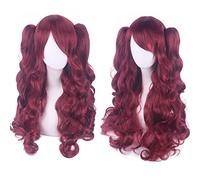Wig for Carnival Nightlife CluI Party Dress Up Wig Cosplay Anime Wig Lolita Cute Lolita Loli Double Ponytail Mouth Clip Long Curly Hair Fake Hair Color:Yn383