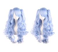 Wig for Carnival Nightlife CluI Party Dress Up Wig Cosplay Anime Wig Lolita Cute Lolita Loli Double Ponytail Mouth Clip Long Curly Hair Fake Hair Color:Yn382