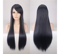 Wig for Carnival Nightlife CluI Party Dress Up Wig Cosplay Wig Color Anime Wig Long Hair Style Headgear 80Cm Straight Hair Color: 80Cm Black Blue K026-5