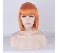 Wig for Carnival Nightlife CluI Party Dress Up Wig Cosplay Wig Nightclub Girl Female Short Hair Bob Head Color Bobo Headgear Color:713-14 (Orange)